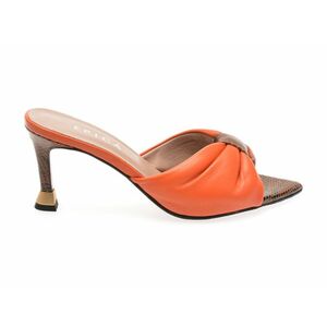 Papuci casual EPICA portocalii, 1278, din piele naturala imagine