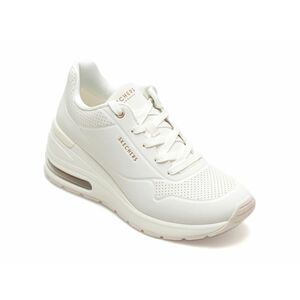 Pantofi sport SKECHERS albi, MILLION AIR, din piele ecologica imagine