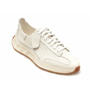 Pantofi casual CLARKS albi, CRAFT SPEED, din piele naturala imagine