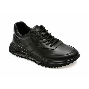 Pantofi casual OTTER negri, 8977, din piele naturala imagine
