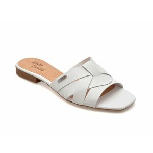 Papuci casual FLAVIA PASSINI albi, 356601, din piele naturala imagine