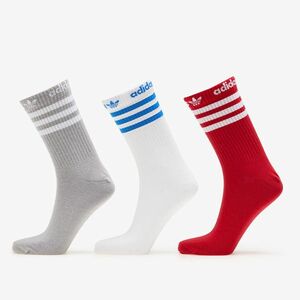 adidas Adicolor Crew Socks 3-Pack Mgh Solid Grey/ White/ Better Scarlet imagine