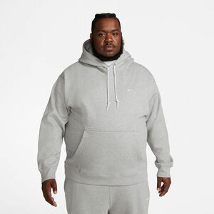 Nike Solo Swoosh Men's Fleece Pullover Hoodie Dk Grey Heather/ White imagine