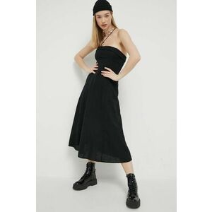 Abercrombie & Fitch rochie din in culoarea negru, midi, evazati imagine