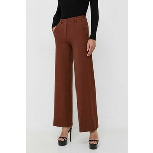 Silvian Heach pantaloni femei, culoarea maro, lat, high waist imagine