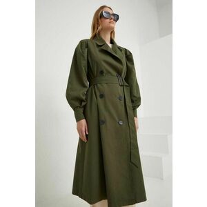 Answear Lab palton X limited collection NO SHAME femei, culoarea verde, de tranzitie, cu doua randuri de nasturi imagine