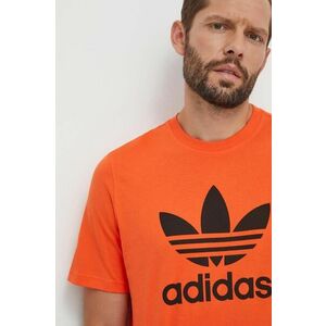 adidas Originals tricou din bumbac barbati, culoarea portocaliu, cu imprimeu imagine