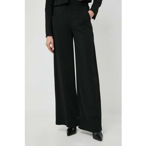 Ivy Oak pantaloni femei, culoarea negru, lat, high waist imagine