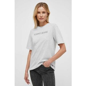 Tommy Jeans tricou din bumbac femei, culoarea gri DW0DW17363 imagine