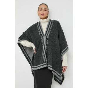 Karl Lagerfeld poncho de lana culoarea gri, călduros imagine
