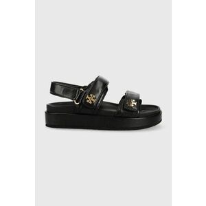 Tory Burch sandale de piele Kira Sport femei, culoarea negru, 144328-001 imagine