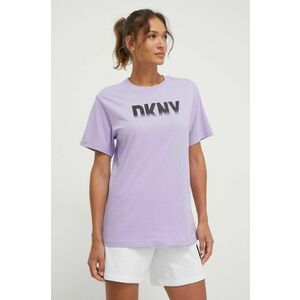 Dkny tricou din bumbac femei, culoarea violet imagine