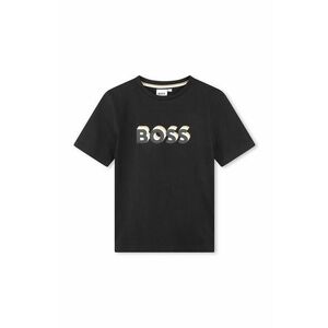 BOSS tricou de bumbac pentru copii culoarea negru, cu imprimeu imagine