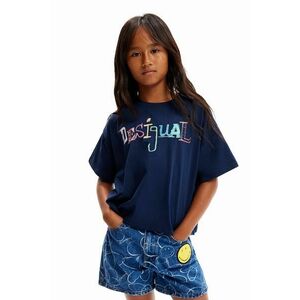 Desigual tricou de bumbac pentru copii culoarea albastru marin imagine