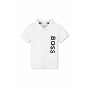 BOSS tricouri polo din bumbac pentru bebeluși culoarea alb, cu imprimeu imagine