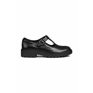 Geox pantofi de piele CASEY femei, culoarea negru, cu toc plat, J8420E 00043 C9999 imagine