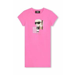 Karl Lagerfeld rochie fete culoarea roz, mini, drept imagine