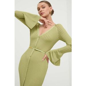 Elisabetta Franchi rochie culoarea verde, maxi, mulata, AM61R41E2 imagine