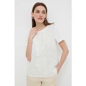Weekend Max Mara bluză din in culoarea alb, cu imprimeu 2415940000000 imagine