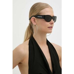 Balenciaga ochelari de soare femei, culoarea negru, BB0330SK imagine