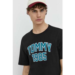 Tommy Jeans tricou din bumbac bărbați, culoarea negru, cu imprimeu, DM0DM18559 imagine
