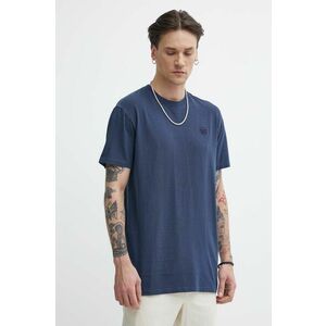 Superdry tricou din bumbac barbati, culoarea albastru marin, neted imagine