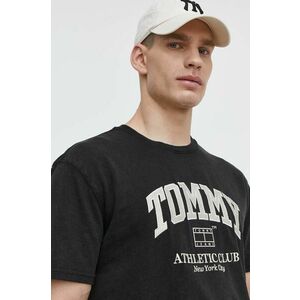 Tommy Jeans tricou din bumbac bărbați, culoarea negru, cu imprimeu, DM0DM18557 imagine