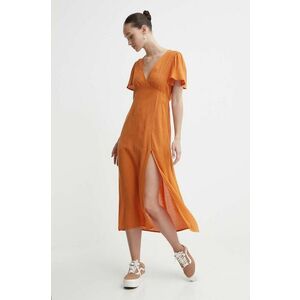 Billabong rochie culoarea portocaliu, midi, drept, EBJWD00134 imagine