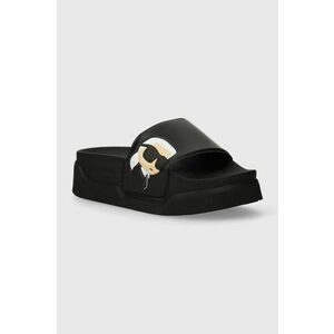 Karl Lagerfeld papuci KONDOMINIUM femei, culoarea negru, cu platforma, KL88808N imagine
