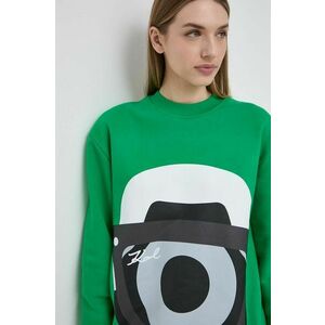 Karl Lagerfeld bluza femei, culoarea verde, cu imprimeu imagine