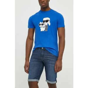 Karl Lagerfeld pantaloni scurți jeans bărbați, culoarea bleumarin 542833.265820 imagine