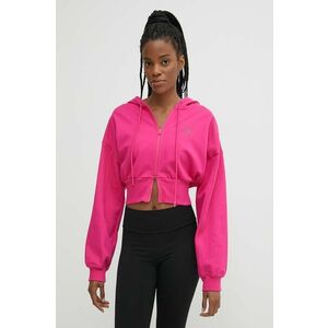 adidas by Stella McCartney bluză trening culoarea roz, cu glugă, neted, IN3638 imagine