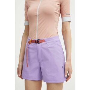 Peak Performance pantaloni scurți outdoor Vislight Light culoarea violet, neted, high waist imagine