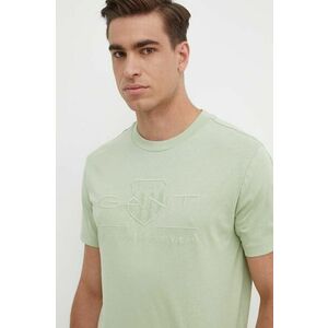 Gant tricou din bumbac barbati, culoarea verde, cu imprimeu imagine