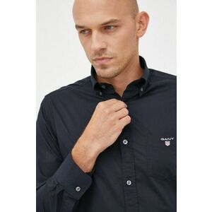 Gant camasa barbati, culoarea negru, cu guler button-down, regular imagine