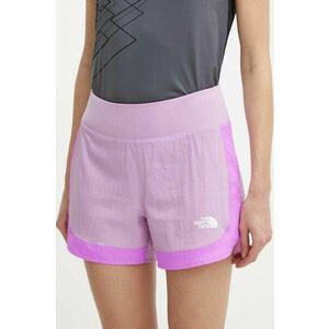 The North Face pantaloni scurti sport Sunriser femei, culoarea violet, modelator, high waist, NF0A88SETOW1 imagine