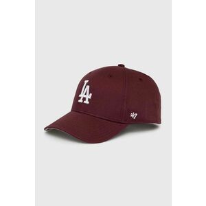 47brand șapcă din bumbac pentru copii MLB Los Angeles Dodgers Raised Basic culoarea bordo, cu imprimeu, BRAC12CTP imagine