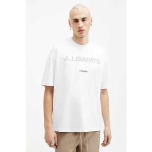 AllSaints tricou din bumbac CUTOUT SS CREW barbati, culoarea alb, cu imprimeu, M004PA imagine