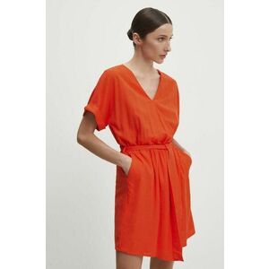 Answear Lab rochie din in culoarea portocaliu, mini, evazati imagine