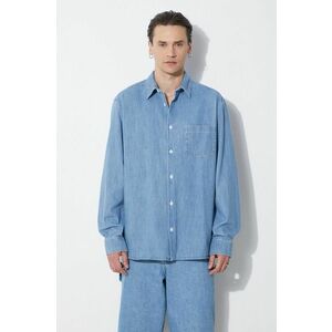A.P.C. camasa jeans chemise math barbati, cu guler clasic, relaxed, COGXX-H12584 imagine