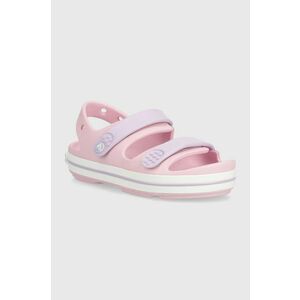 Crocs sandale copii CROCBAND CRUISER culoarea roz imagine