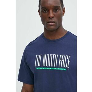The North Face tricou din bumbac barbati, culoarea albastru marin, cu imprimeu, NF0A87E78K21 imagine
