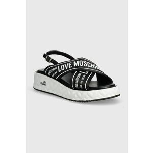 Love Moschino sandale femei, culoarea negru, cu platforma, JA16315I0IIX300A imagine