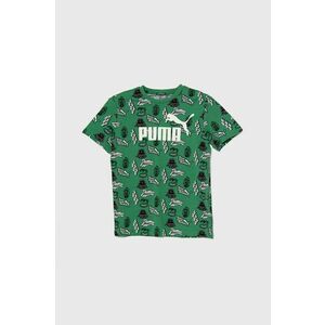 Puma tricou de bumbac pentru copii ESS+ MID 90s AOP B culoarea verde, modelator imagine