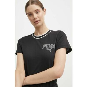 Puma tricou din bumbac SQUAD femei, culoarea negru, 677897 imagine