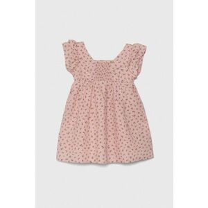 United Colors of Benetton rochie din in pentru copii culoarea roz, mini, evazati imagine