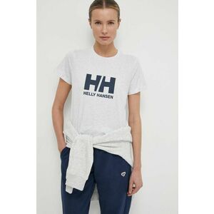 Helly Hansen tricou din bumbac femei, culoarea gri imagine
