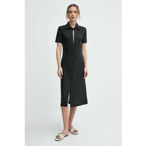 Liviana Conti rochie din in culoarea negru, mini, evazați, L4SL25 imagine