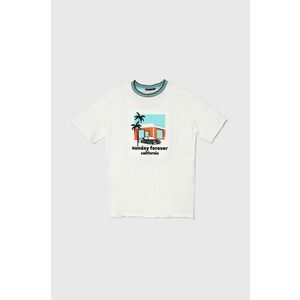 Sisley tricou de bumbac pentru copii culoarea alb, cu imprimeu imagine