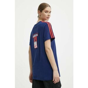 adidas Originals tricou din bumbac femei, culoarea albastru marin, IU2476 imagine